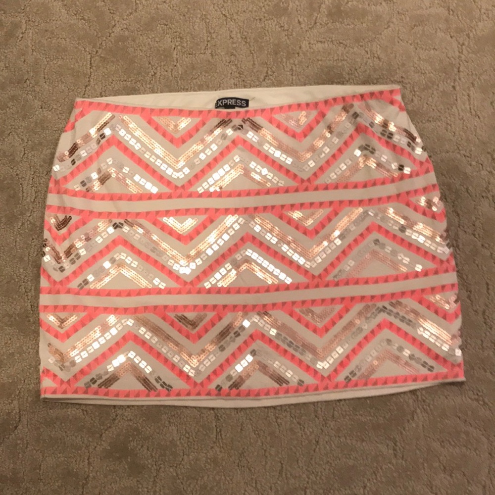 EXPRESS Aztec sequin mini skirt